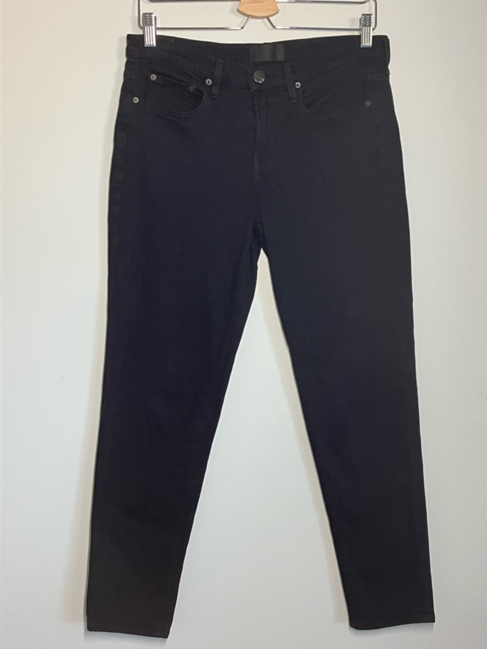 Vince Mason Relaxed Rolled Denim Jeans Black Wash Womens Size 27